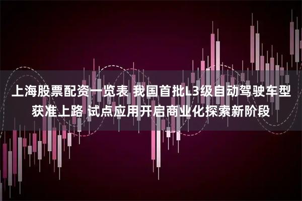 上海股票配资一览表 我国首批L3级自动驾驶车型获准上路 试点应用开启商业化探索新阶段