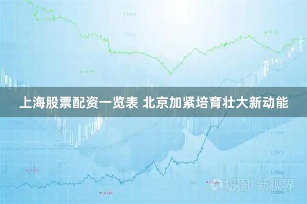 上海股票配资一览表 北京加紧培育壮大新动能